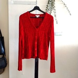 Ann Taylor Red Cardigan